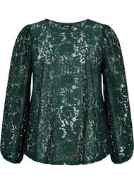 FLASH – Bluse med lange ermer og blonder, Scarab