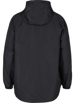 Kort jakke med glidelås og hette, Black, Packshot image number 1