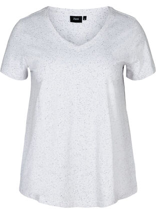 T-skjorte med v-hals, White, Packshot image number 0