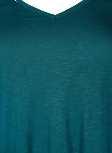 A-formet trenings-t-skjorte med lange ermer	, Deep Teal, Packshot image number 2