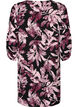 Kort blomstrete kjole i viskose med 3/4 ermer, Svart, Packshot image number 1