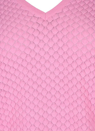 Mønstrete strikkegenser med V-hals, Begonia Pink, Packshot image number 2