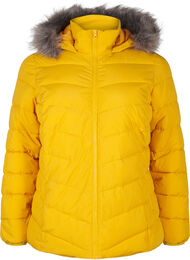 Kort boblejakke med hette, Golden Yellow