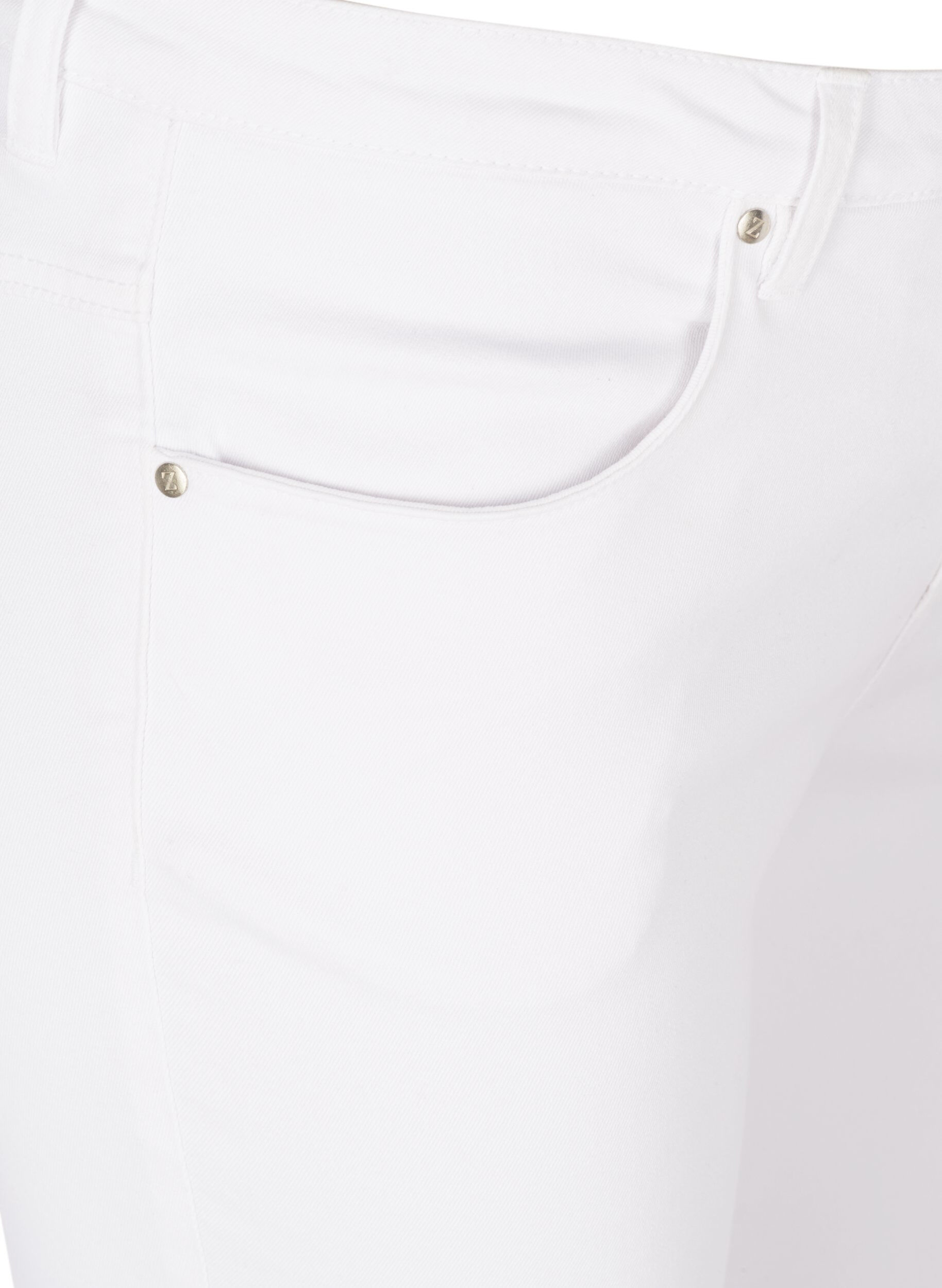 Zizzi Super slim Amy jeans med h&oslash;yt liv, White, Packshot image number 2