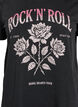 T-skjorte i &oslash;kologisk bomull med rockprint, Svart, Packshot image number 2
