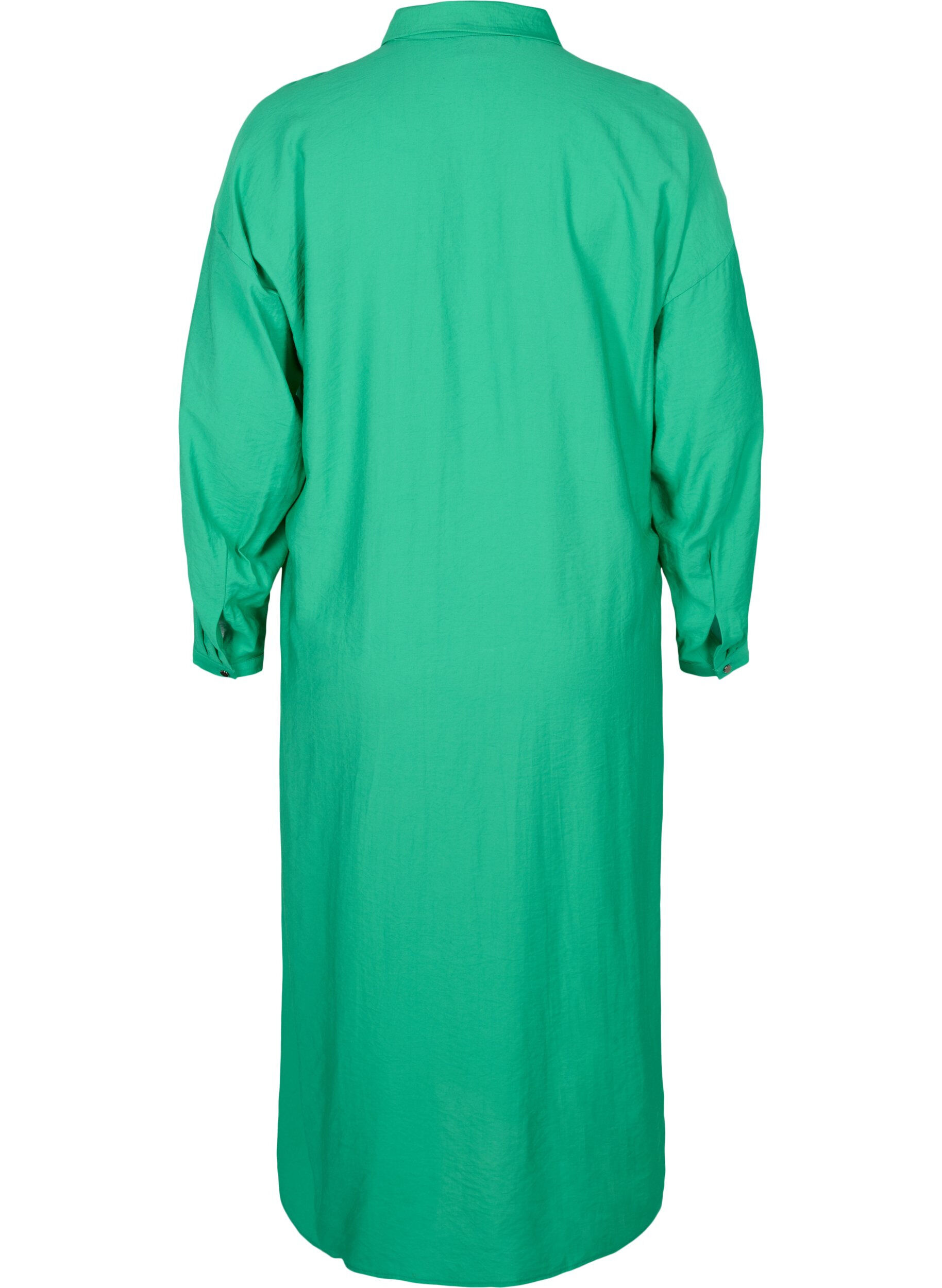 Zizzi Lang viskoseskjorte med splitt, Mint, Packshot image number 1