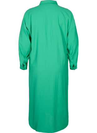 Zizzi Lang viskoseskjorte med splitt, Mint, Packshot image number 1