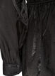 Skinnende viskosebluse med peplumeffekt, Svart, Packshot image number 3