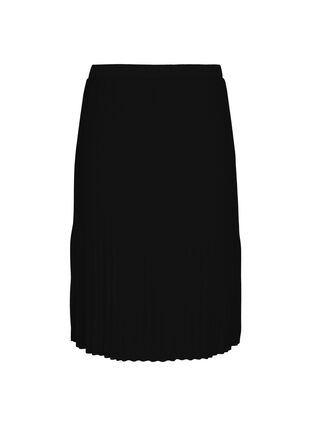 Midiskjørt i plissé, Black, Packshot image number 1
