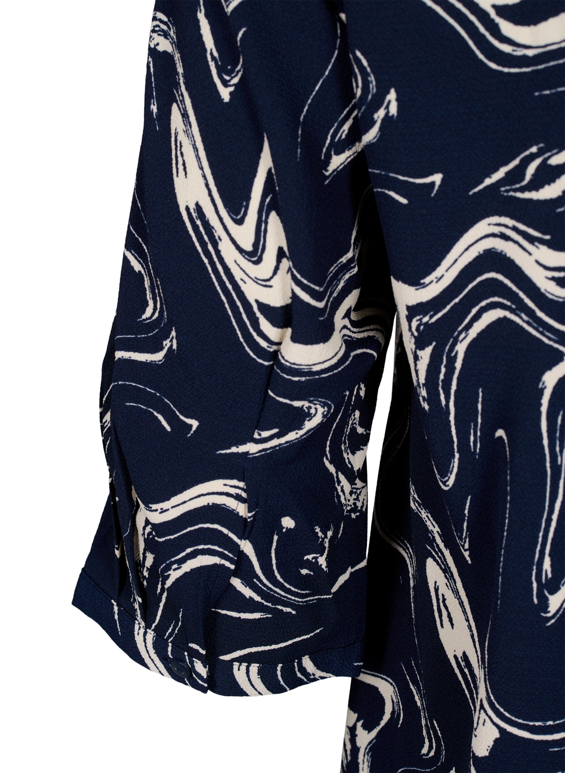 Zizzi Bluse med trykk og 3/4-ermer, N. Blazer Swirl AOP, Packshot image number 3