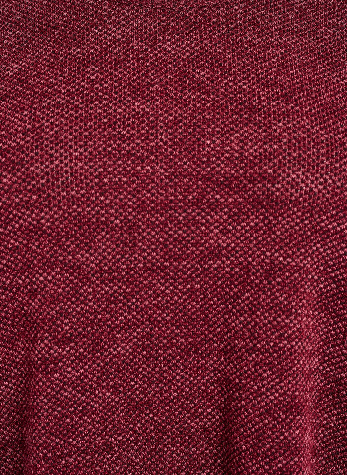 Langermet bluse med tekstur, M&oslash;rk Bordeaux, Packshot image number 2