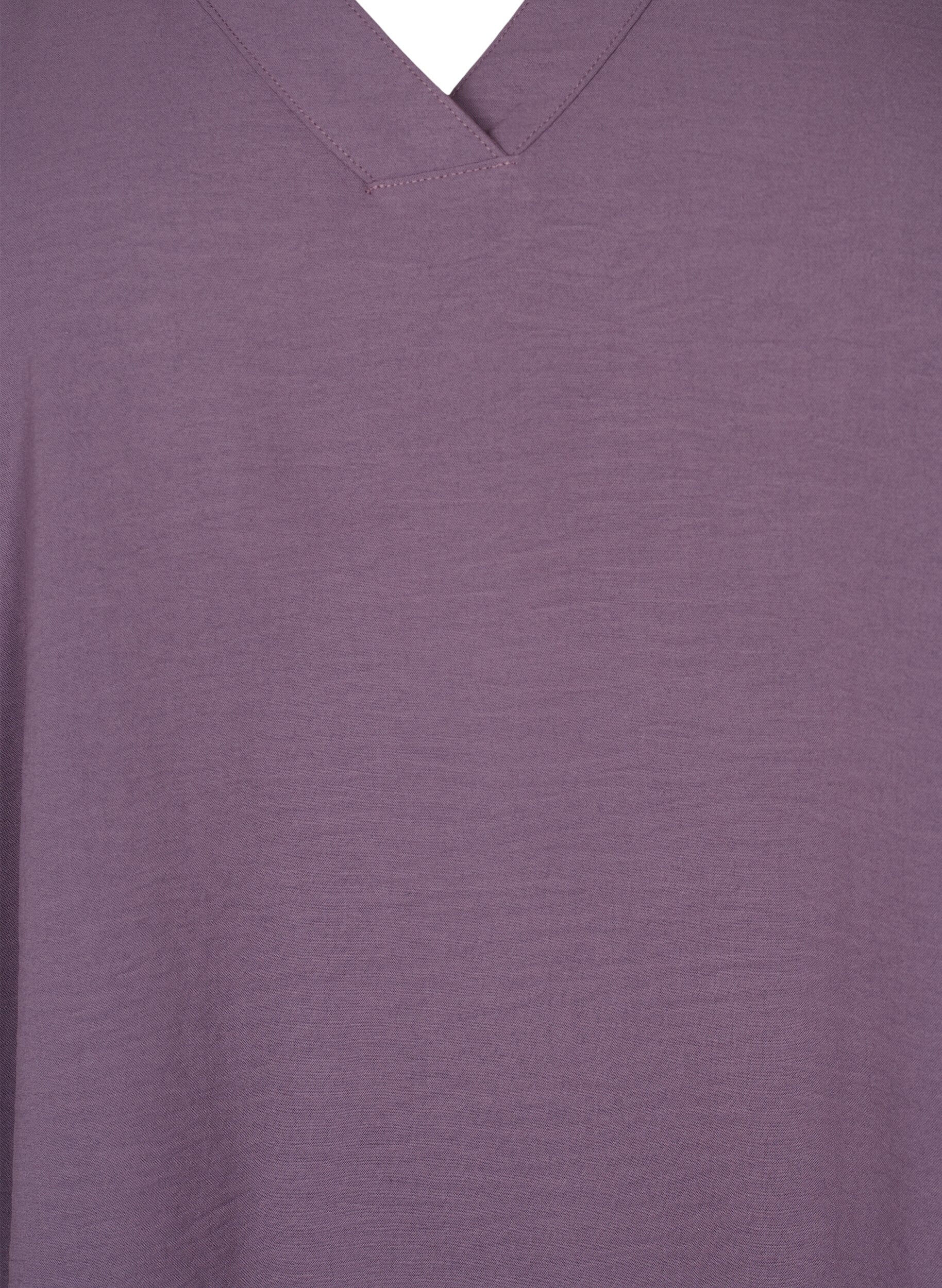 Zizzi Kortermet bluse med A-fasong, Vintage Violet, Packshot image number 2