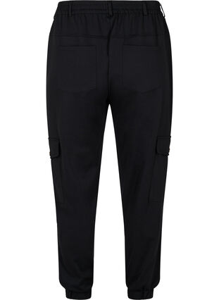 Løse bukser med strikk og lommer, Black, Packshot image number 1