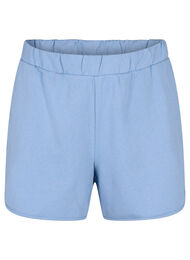 Ensfargede joggeshorts med lommer, Faded Denim