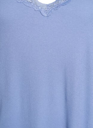 Zizzi Nattkjole med blonder i fold, Blå, Packshot image number 2