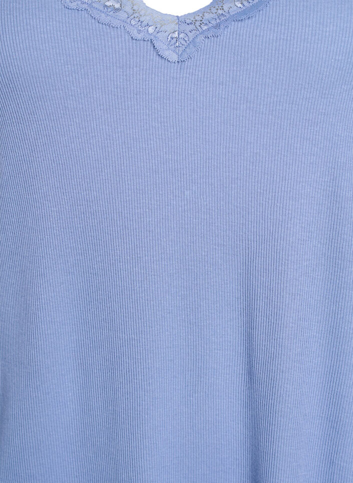 Nattkjole med blonder i fold, Blå, Packshot image number 2