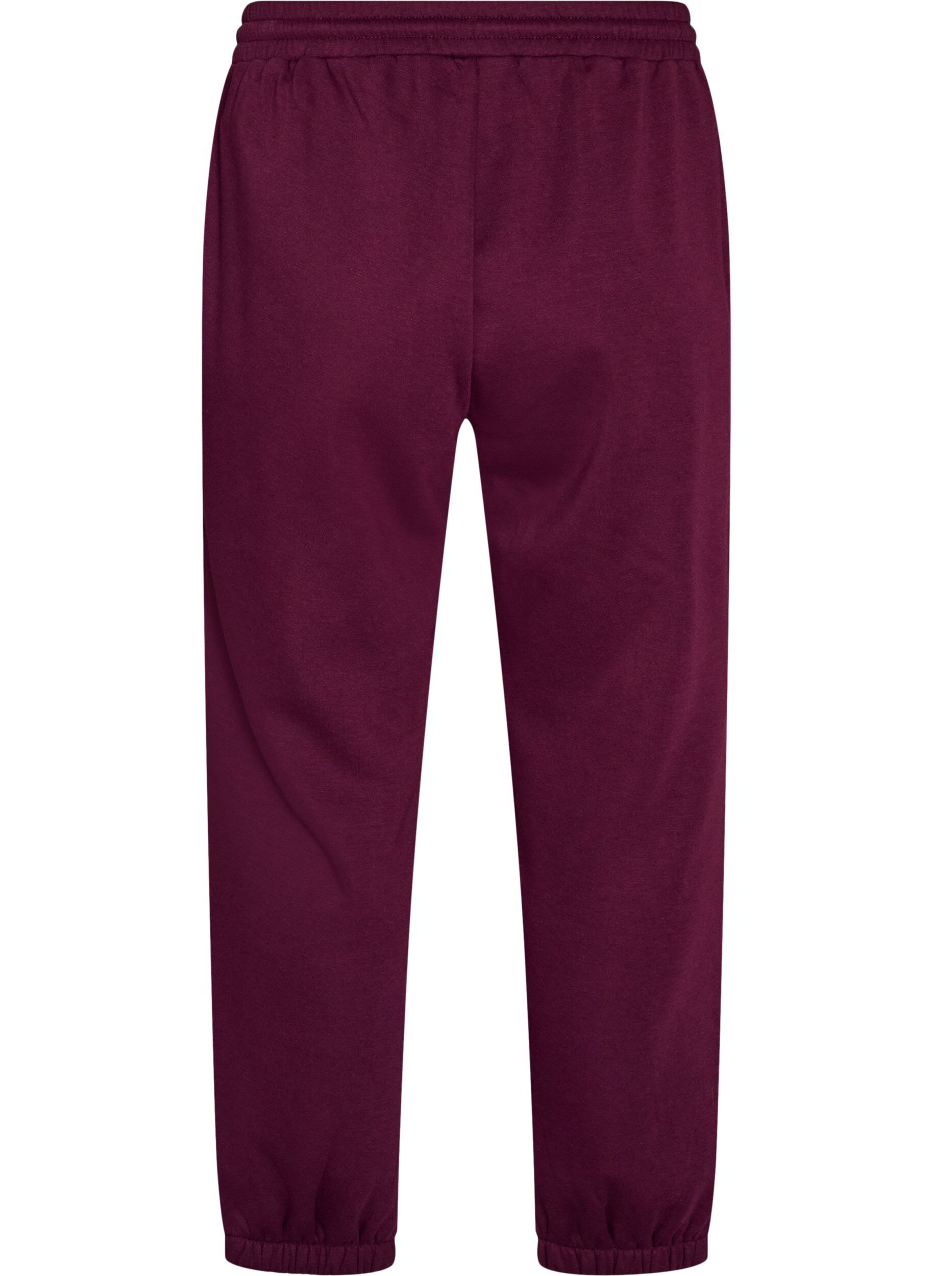 ZizziJoggebukser med h&oslash;y midje og sn&oslash;ring, Lilla, Packshot image number 1