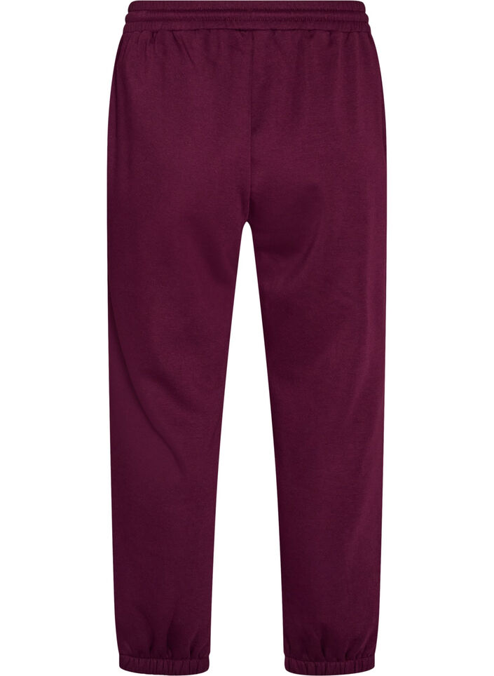 Joggebukser med h&oslash;y midje og sn&oslash;ring, Lilla, Packshot image number 1