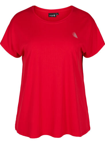 Ensfarget T-skjorte til trening, Haute Red, Packshot image number 0