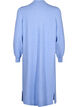 Lang strikket cardigan med lommer, Cornflower Blue Mel., Packshot image number 1