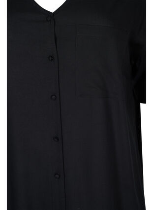 Kortermet skjortekjole i viskose, Black, Packshot image number 2