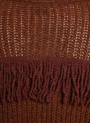 Zizzi Strikket bluse med frynser på ryggen, Tiramisu, Packshot image number 3