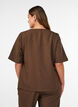 Bluse med glitter og V-hals, Brun, Model image number 2