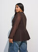 Stripet vest med peplum, Brun, Model image number 2