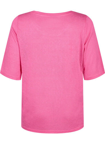 Bluse med 3/4-ermer, Shocking Pink, Packshot image number 1