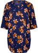 Blomstret tunika med 3/4 ermer, Peacoat Flower AOP, Packshot image number 0