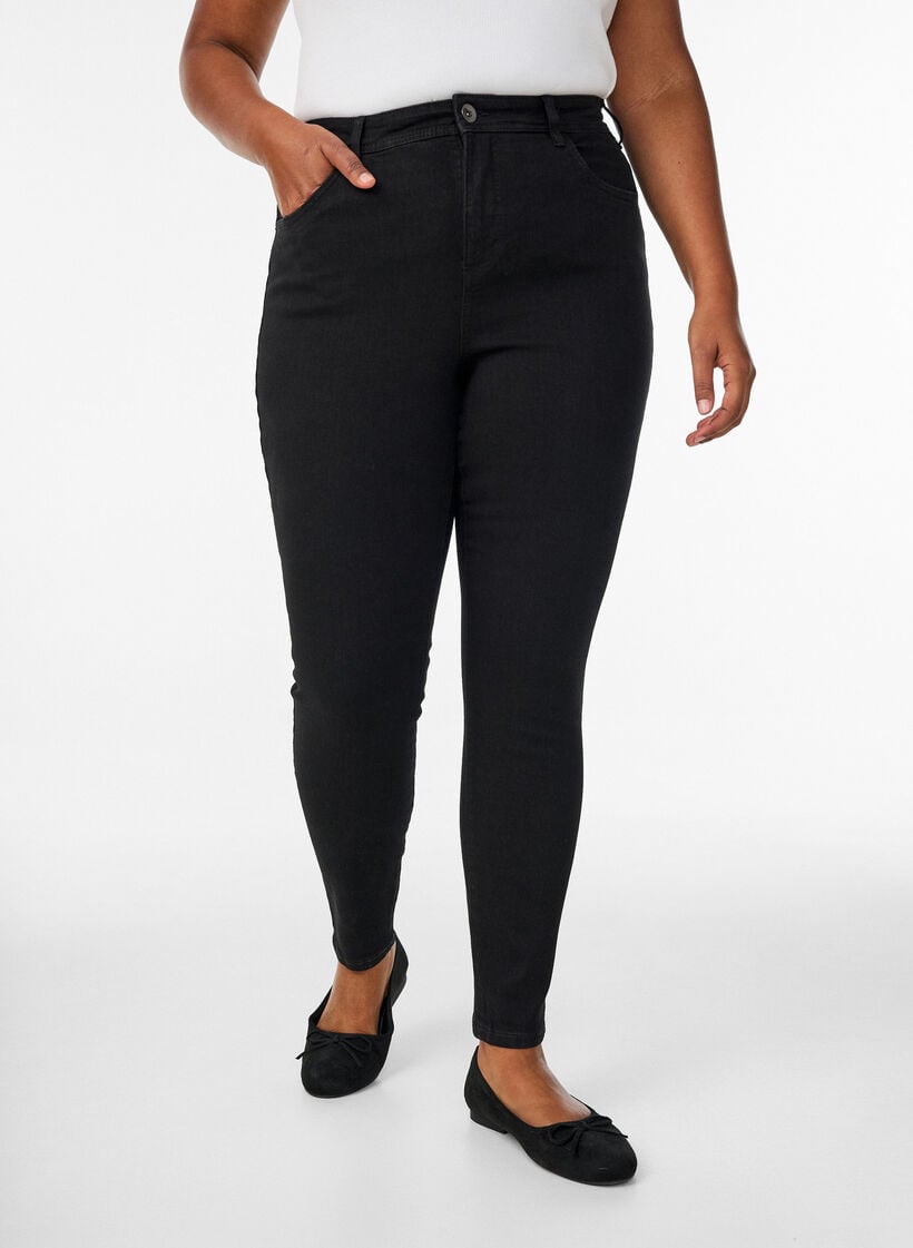 Jeans med super slim passform, Svart, Model image number 2
