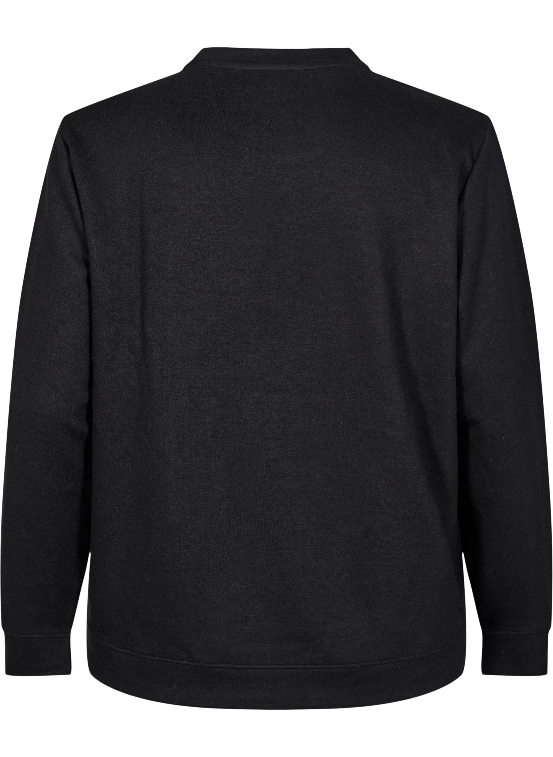 ZizziGenser med crewneck, Svart, Packshot image number 1