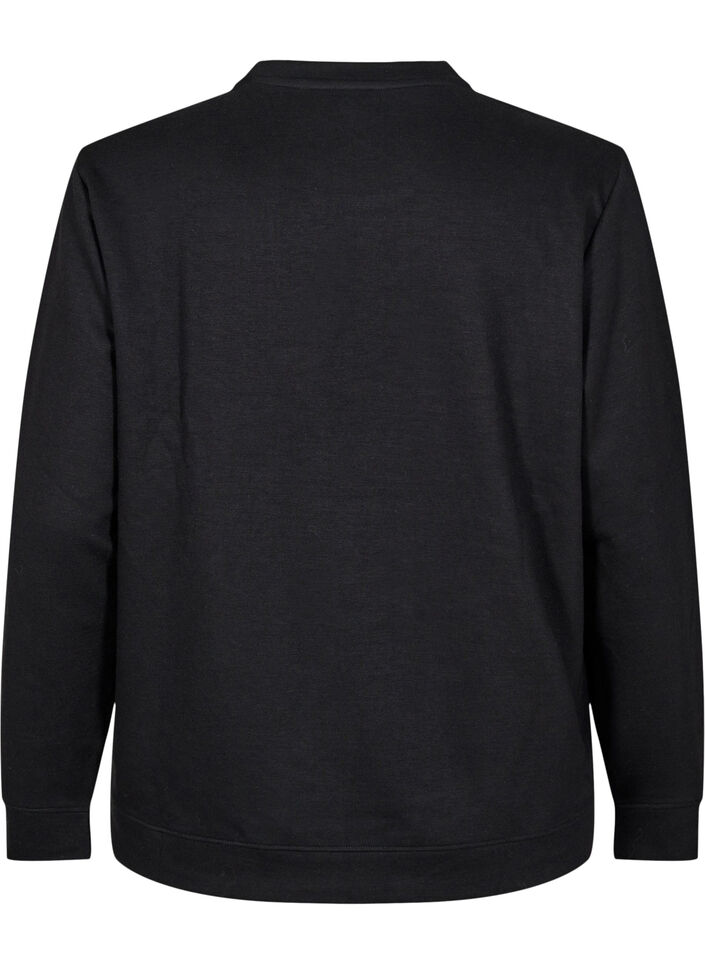 Genser med crewneck, Svart, Packshot image number 1
