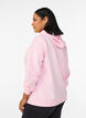 Sporty hettegenser i scuba-materiale med dekorative s&oslash;mmer, Rosa, Model image number 2