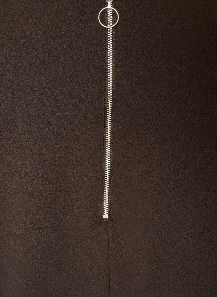 Kort kjole med A-form og 3/4-ermer, Brun, Packshot image number 3
