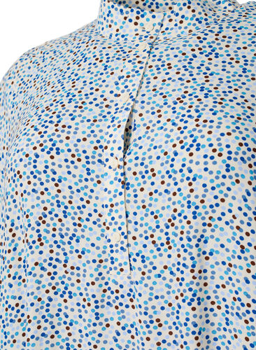 Prikket viskosekjole med knapper, Blue Dot AOP, Packshot image number 2