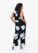 Jumpsuit uten ermer i viskose, Black Big Flower AOP, Model image number 1