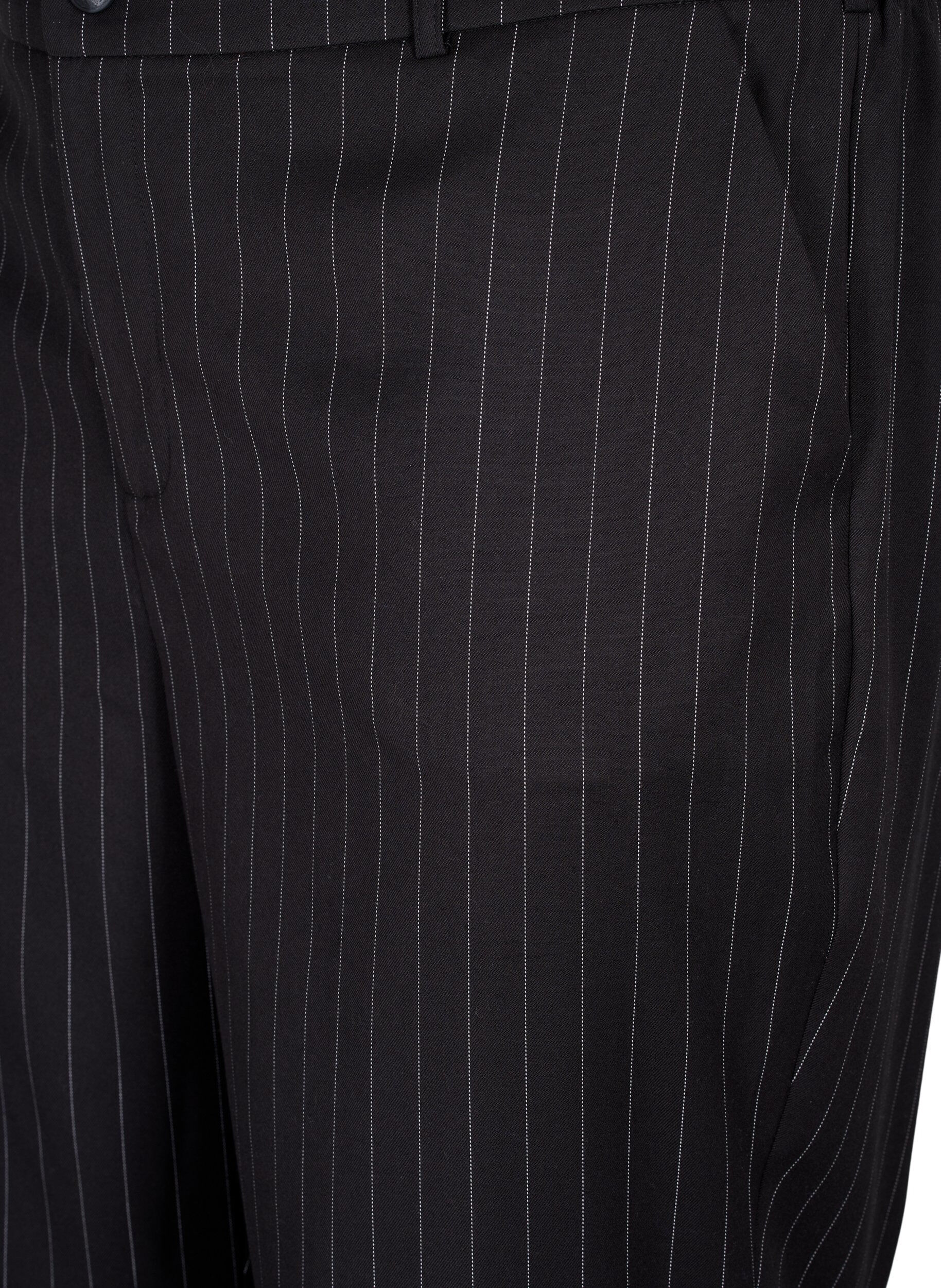 Zizzi Bukser med pinstriper, Black W. Pinstripe, Packshot image number 2