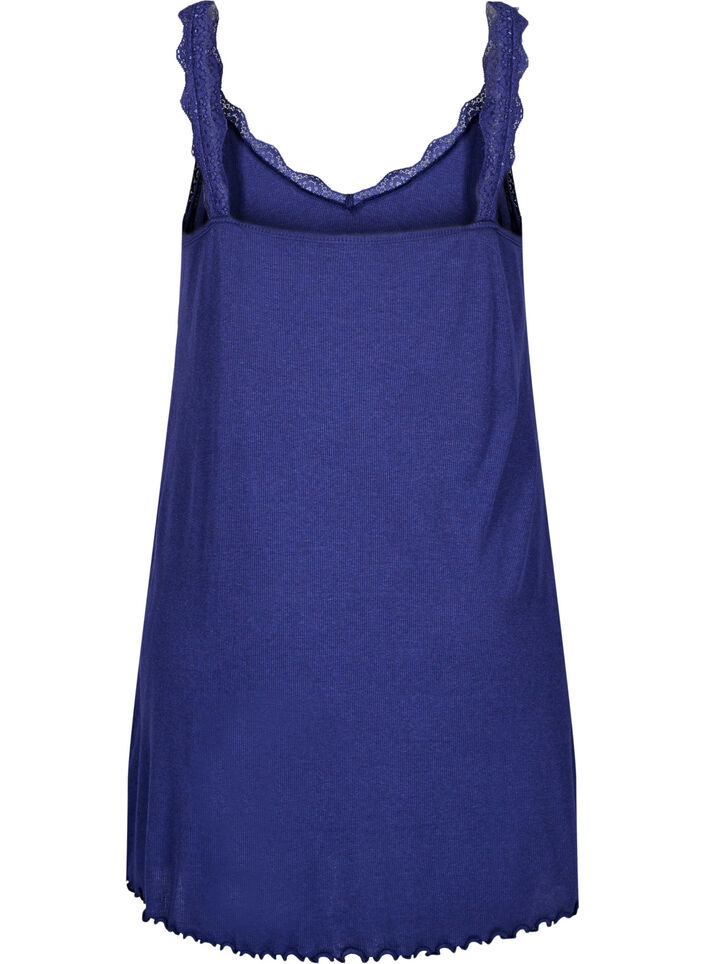 Nattkjole med blondekant, Blå, Packshot image number 1