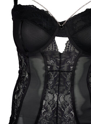 Zizzi Mesh-body med blonde og avtagbar kjede, Black, Packshot image number 2