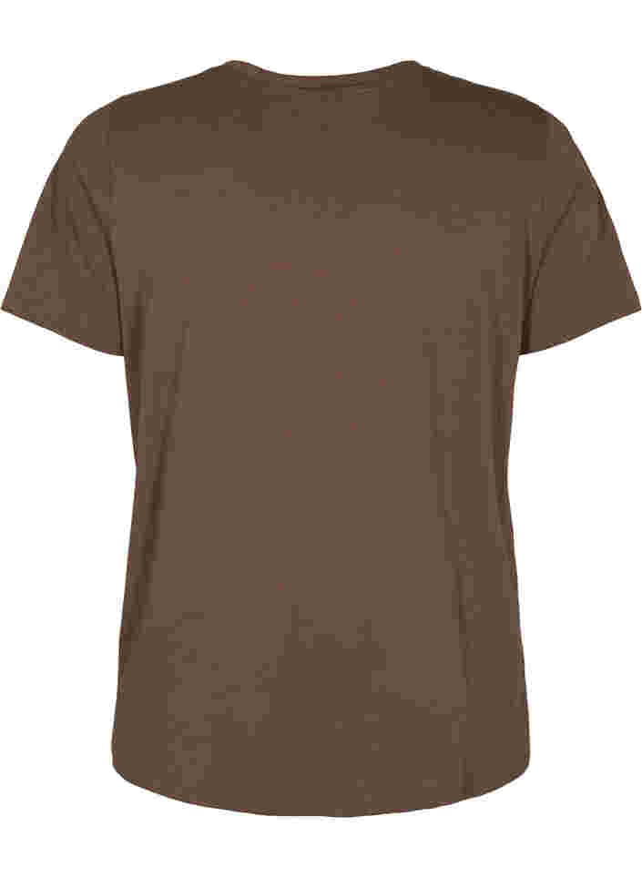 Kortermet T-skjorte med trykk, Chestnut BG, Packshot image number 1