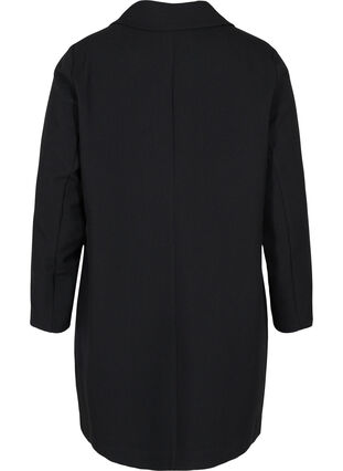 Lang jakke med knappelukking, Black, Packshot image number 1