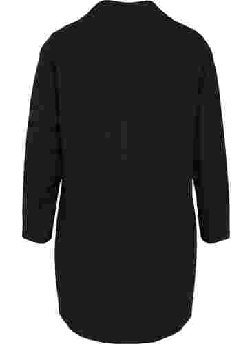Lang jakke med knappelukking, Black, Packshot image number 1