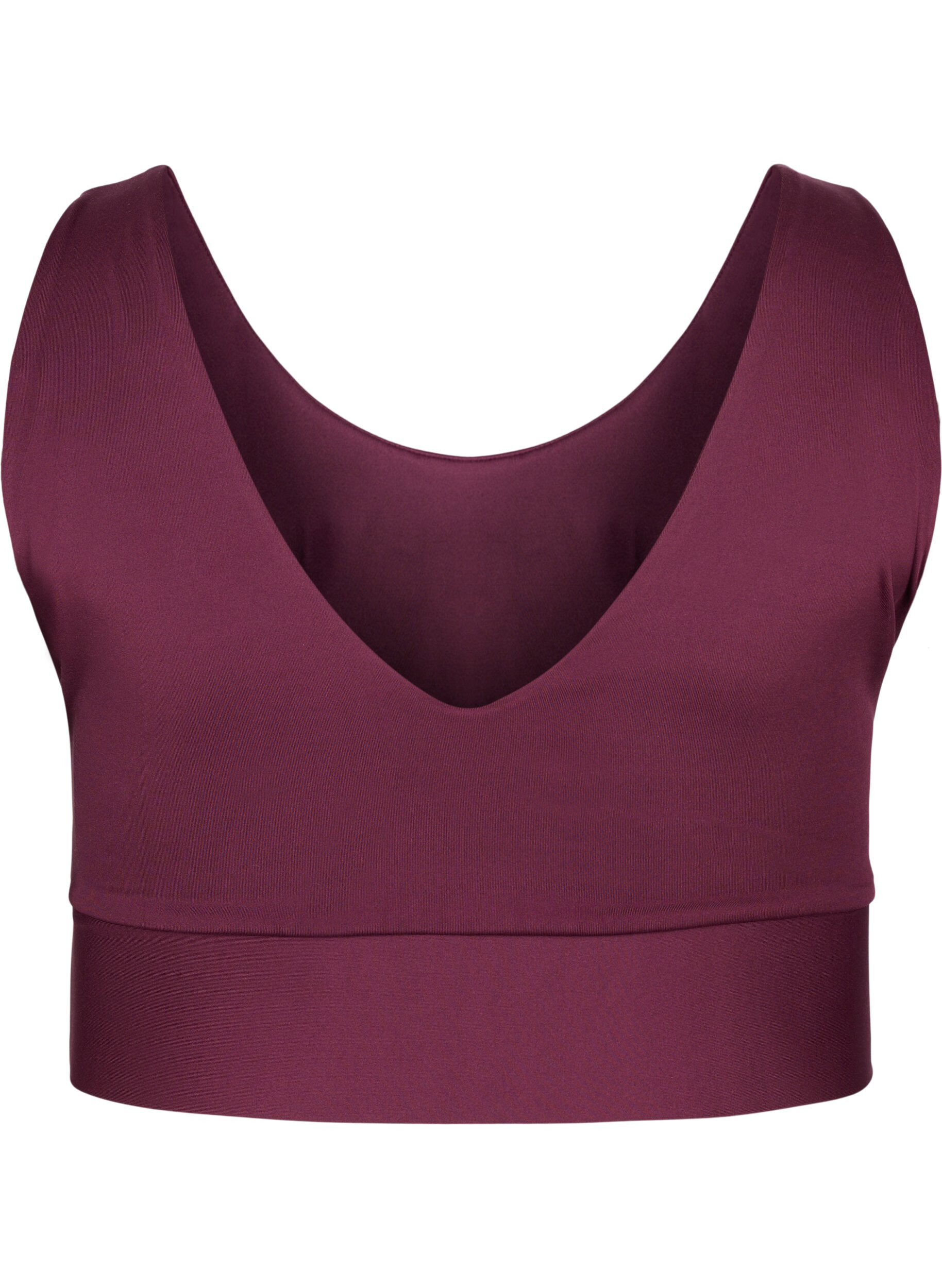 Zizzi CORE, MID SUPPORT SPORTS BRA - Sports-BH med V-skj&aelig;ring p&aring; ryggen, Fig, Packshot image number 1
