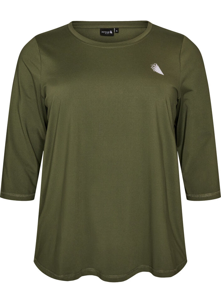Treningsgenser med 3/4-ermer, Gr&oslash;nn, Packshot image number 0
