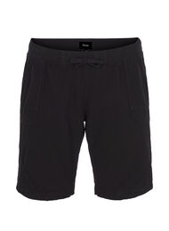 Løse shorts med lommer i bomull, Black