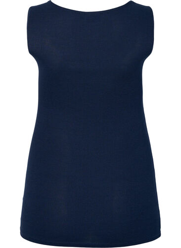 Ribbet pysjamastopp med blonder, Navy Blazer, Packshot image number 1