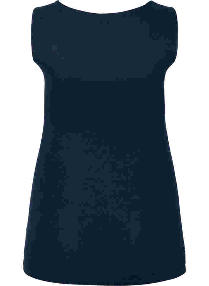 Ribbet pysjamastopp med blonder, Navy Blazer, Packshot image number 1