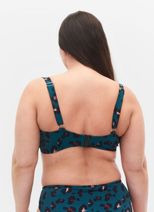 Zizzi Bikinitopp med drapering, Leopard, Model image number 1