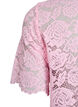 Skjortebluse i blonde med perleknapper, Rosa, Packshot image number 3